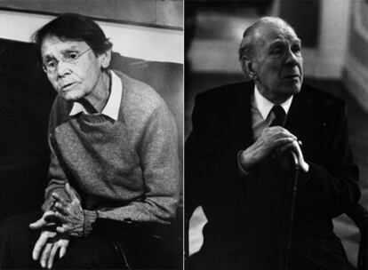 A la izquierda, la científica Barbara McClintock. A la derecha, el escritor Luis Borges.