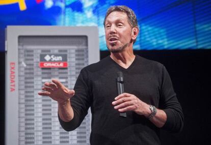 Larry Ellison, fundador de Oracle, en una presentaci&oacute;n el pasado 10 de junio.