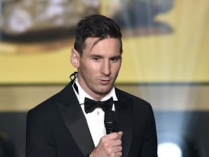 Messi, durant la gala a Zuric.