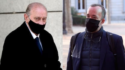 Jorge Fernández Díaz y Francisco Martínez, a las puertas de la Audiencia.