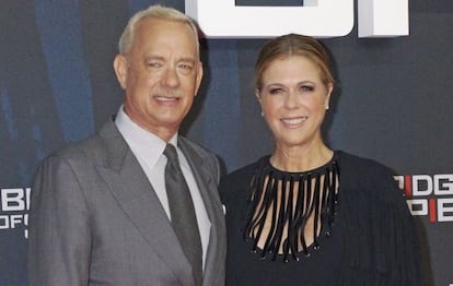 Tom Hanks y su esposa, Rita Wilson, en la presentación de 'Bridge of Spies'.