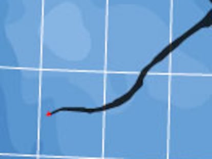 El vertido del 'Prestige' se aleja de Francia y se aproxima a la cornisa cantábrica