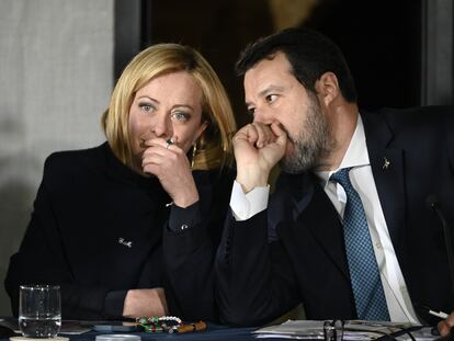 Giorgia Meloni y Matteo Salvini