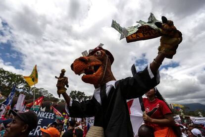 Manifestación "contra el imperialismo" en Caracas, el 9 de marzo.