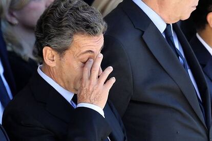 El expresidente francés, Nicolas Sarkozy, en un acto en Niza.