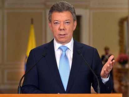 Juan Manuel Santos, durante su discurso.