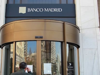 Fachada de la sede de Banco Madrid.