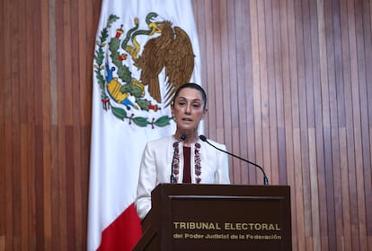 Claudia Sheinbaum at the Federal Electoral Tribunal (TEPJF).