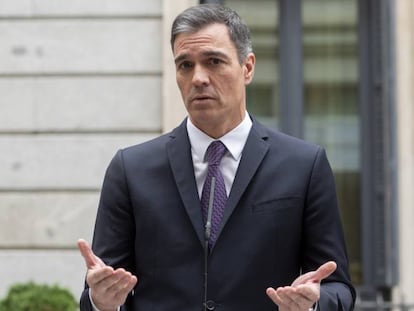 El presidente del Gobierno, Pedro Sánchez, este martes. 