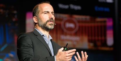 Dara Khosrowshahi, presidente y consejero delegado de Expedia, durante su conferencia de partners.