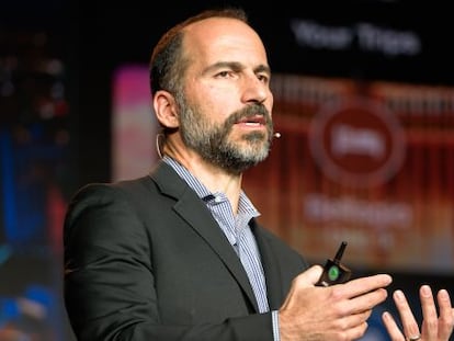 Dara Khosrowshahi, presidente y consejero delegado de Expedia, durante su conferencia de partners.