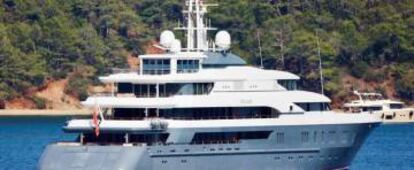 Clio, yate vinculado a Oleg Deripaska, en Gocek (Turquía), en abril.