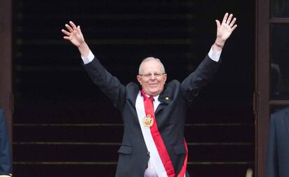 Pedro Pablo Kuczynski en el palacio de Gobierno.