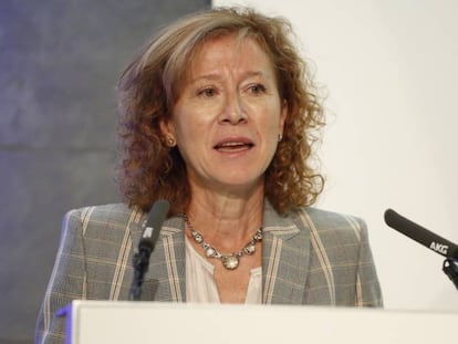 Margarita Delgado, subgobernadora del Banco de España, durante una conferencia en Madrid. 