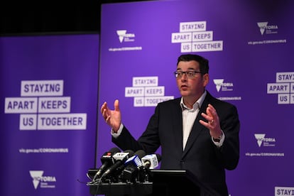 El 'premier' de Victoria, Daniel Andrews, en una rueda de prensa.