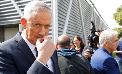 El exgeneral Benny Gantz, candidato centrista en las elecciones israelíes, el lunes en Tel Aviv. 