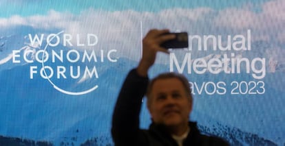 Lopo del Foro Económico Mundial, en Davos (Suiza), este domingo.