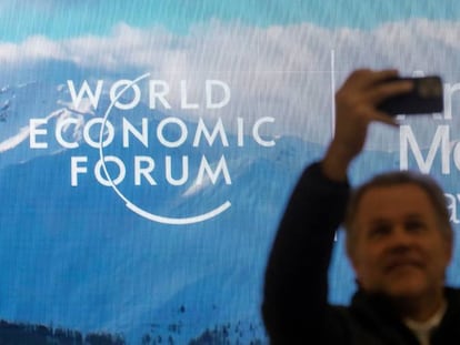 Lopo del Foro Económico Mundial, en Davos (Suiza), este domingo.