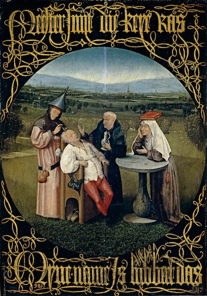 'Cutting the Stone,' by Hieronymus Bosch, on display at the Prado Museum.