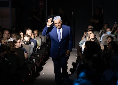 Zahi Hawass, a la entrada de su conferencia el martes en Madrid.