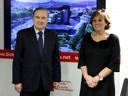 Jon Ortuzar y Josune Ariztondo, en la presentación de los resultados del Euskalduna.