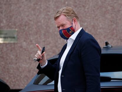 Ronald Koeman, tras reunirse días atrás con el presidente Joan Laporta.