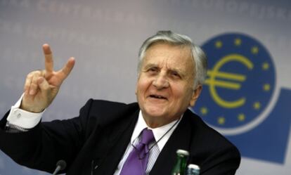 Trichet, durante la rueda de prensa posterior al consejo del BCE.