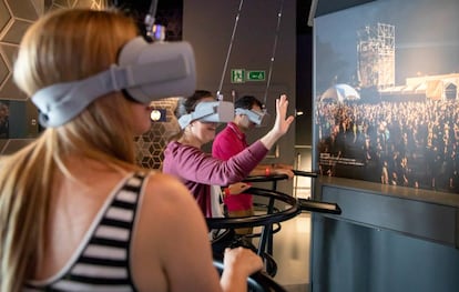 Punto interactivo dentro del museo de Estrella Galicia.