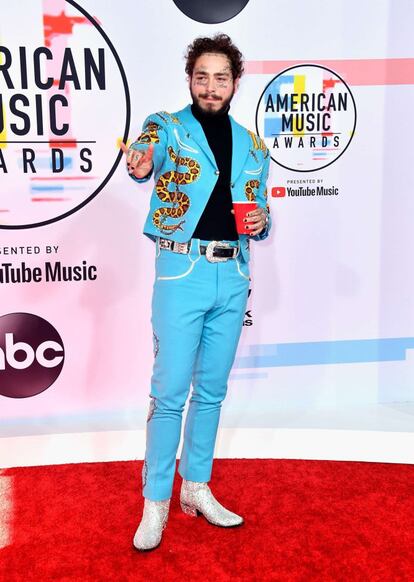 Post Malone, a su llegada a los premios.