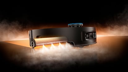 Dreame Aqua20 Pro Ultra Roller X Complete utilizando vapor.