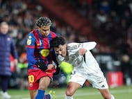 Lamine Yamal of FC Barcelona and Jonathan Gomez of Albacete Balompie in action during the Spanish Cup, Copa del Rey, Quarter of Final football match played between Albacete Balompie and FC Barcelona at Carlos Belmonte stadium on February 03, 2026, in Albacete, Spain.
AFP7
03/02/2026 ONLY FOR USE IN SPAIN
