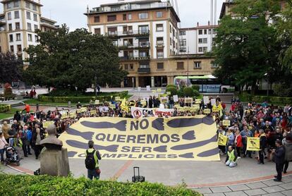 Manifestaci&oacute;n el pasado domingo en Getxo contra la exportaci&oacute;n de armas a Arabia Saud&iacute;. 