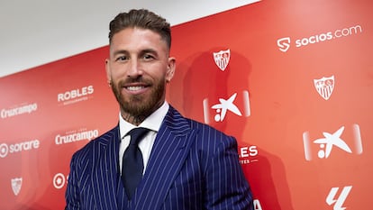 Imagen de la presentación de Sergio Ramos como jugador del Sevilla en septiembre.