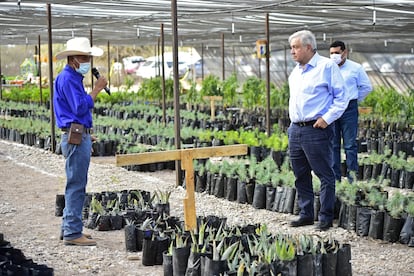 Andrés Manuel López Obrador, presidente de México presidió el evento Sembrando Vida en San Luis Potosí en 2021.