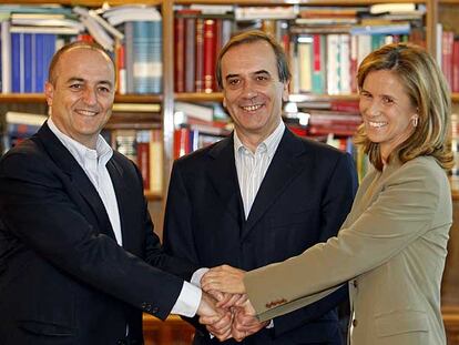 Miguel Sebastián, José Antonio Alonso y Cristina Garmendia