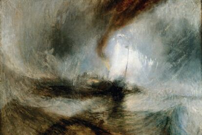 "Tormenta de nieve" (1842) es una de las obras cumbre de Turner. El pintor está cerca de la abstracción. En la superficie, grandes masas oscuras y claras.