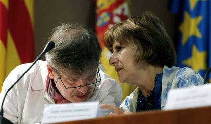 El presidente de la Sociedad Española de Epidemiología, Esteve Fernández, y la directora del Centro Nacional de Epidemiología, Isabel Noguer.