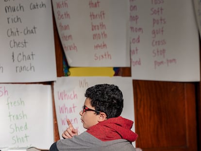 Un niño con dislexia, en Nueva York, el pasado 27 de enero.