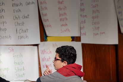 Un niño con dislexia, en Nueva York, el pasado 27 de enero.