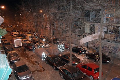 Aspecto de la calle de Getafe donde se produjo la explosión