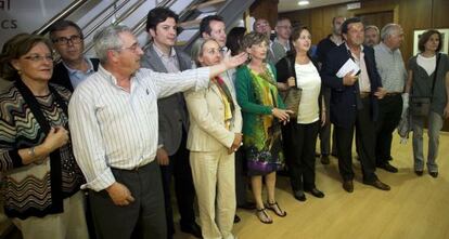 Los directivos de los colegios de farmacéuticos valencianos, ayer, en Castellón.