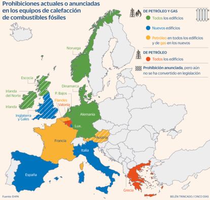 Mapa calefacción prohibiciones Gráfico