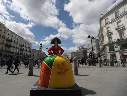 Presentación de la exposición urbana 'Meninas Madrid Gallery', en abril de 2018.