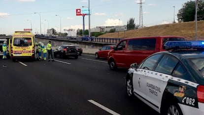 Imágenes del atropello en la M-40 facilitadas por el Summa 112 el 13 de julio de 2020.