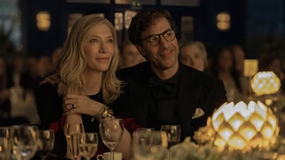 Cate Blanchett y Sacha Baron Cohen, en la serie 'Disclaimer' en una imagen cedida por Apple TV+.