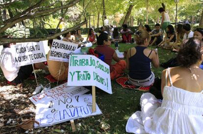 La reunión de ayer en le parque del Retiro.