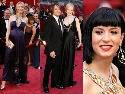 A la izquierda, Cate Blanchett; en el centro Nicole Kidman y Keith Urban; al aderecha Diablo Cody.