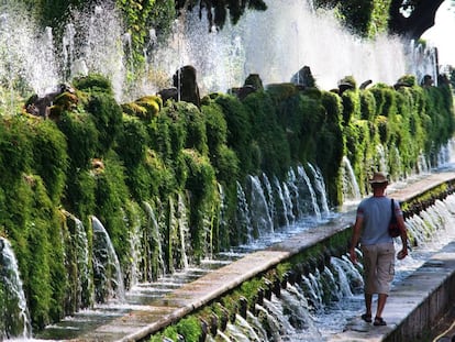 Una imagen de las fuentes de la Villa d'Este, en Tívoli, ejemplo magistral de jardín italiano.