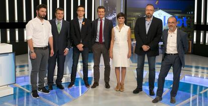 Los participantes del debate a siete celebrado en RTVE.