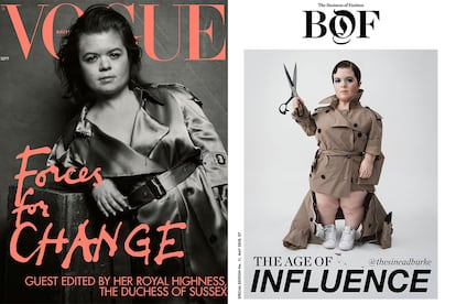 Sinéad Burke en las portadas de ‘Vogue’ y ‘Business of Fashion’.